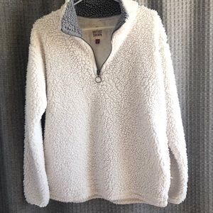 White Sherpa Quarter Zip